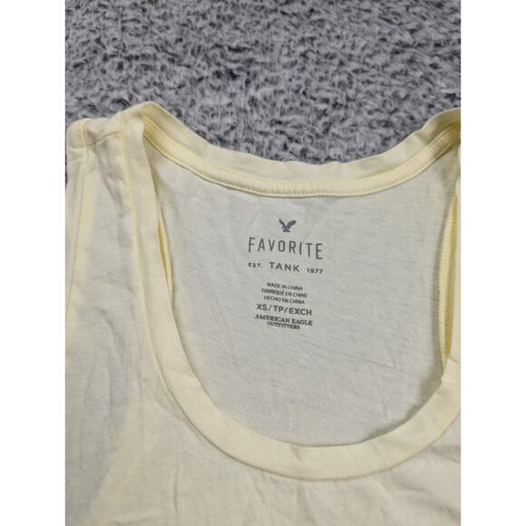 American Eagle Shirt Women Extra Small Yellow Favorite Tank Top Pullover Summer - Picture 2 of 6